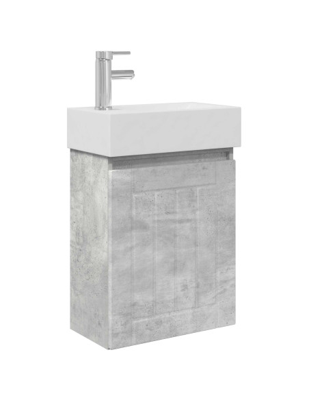 Mobile bagno con rubinetto Grigio Cemento 45,5 x 25,5 x 84 cm