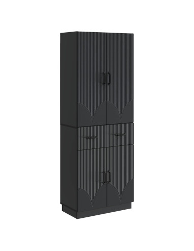 Set di armadi 2 pcs Nero Legno ingegnerizzato