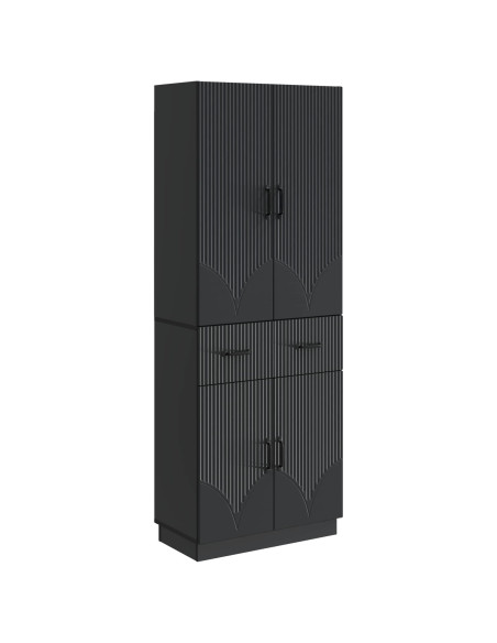 Set di armadi 2 pcs Nero Legno ingegnerizzato