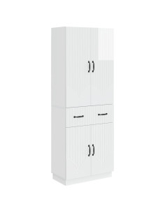 Set di armadi 2 pcs Bianco Lucido Legno ingegnerizzato