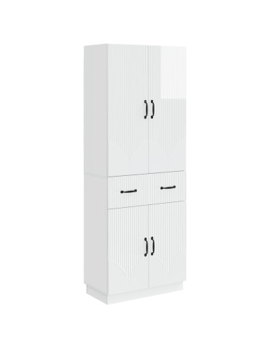 Set di armadi 2 pcs Bianco Lucido Legno ingegnerizzato
