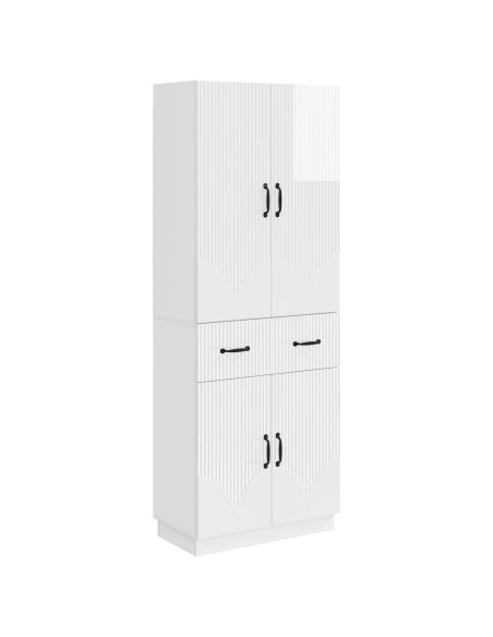 Set di armadi 2 pcs Bianco Lucido Legno ingegnerizzato