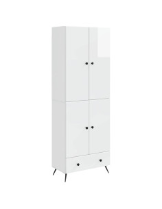 Set di armadi 2 pcs Bianco Lucido Legno ingegnerizzato