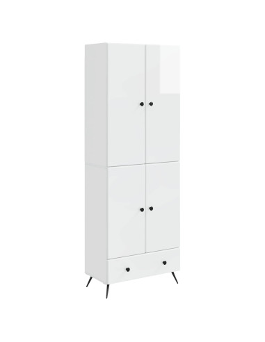 Set di armadi 2 pcs Bianco Lucido Legno ingegnerizzato