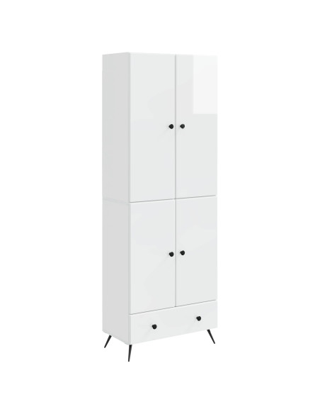 Set di armadi 2 pcs Bianco Lucido Legno ingegnerizzato
