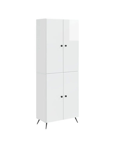 Set di armadi 2 pcs Bianco Lucido Legno ingegnerizzato