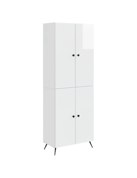 Set di armadi 2 pcs Bianco Lucido Legno ingegnerizzato