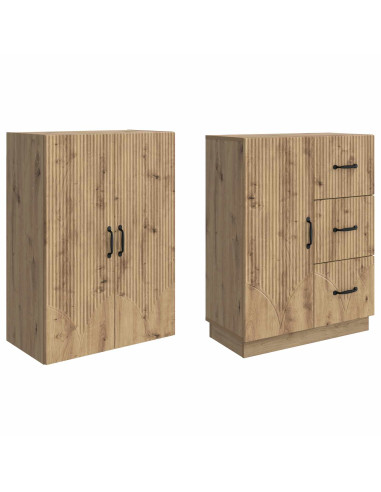 Set di armadi 2 pcs Rovere Artigianale Legno ingegnerizzato