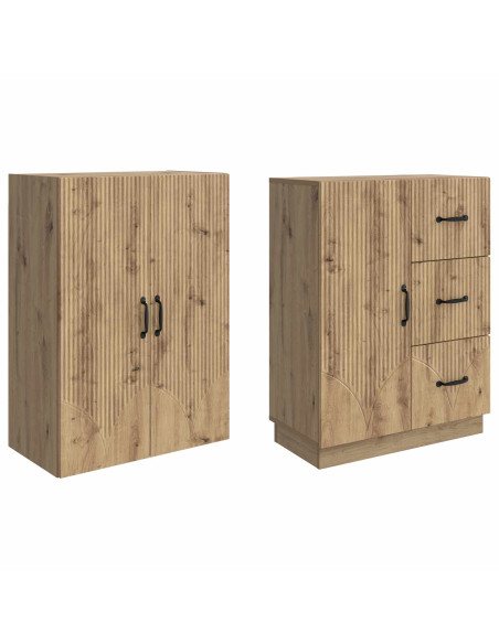 Set di armadi 2 pcs Rovere Artigianale Legno ingegnerizzato