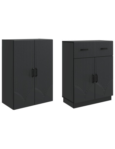 Set di armadi 2 pcs Nero Legno ingegnerizzato