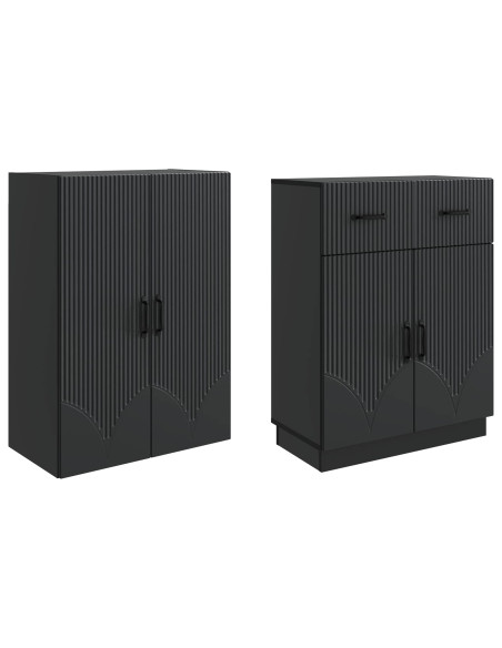 Set di armadi 2 pcs Nero Legno ingegnerizzato