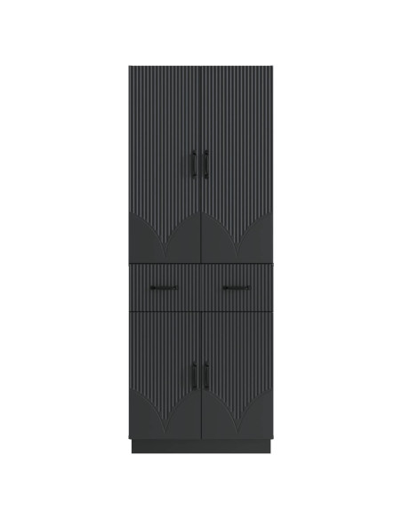 Set di armadi 2 pcs Nero Legno ingegnerizzato