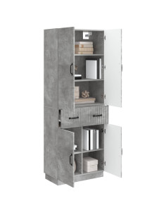 Set di armadi 2 pcs Grigio Cemento Legno ingegnerizzato 2