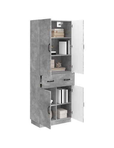 Set di armadi 2 pcs Grigio Cemento Legno ingegnerizzato