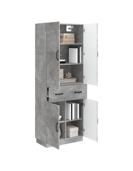 Set di armadi 2 pcs Grigio Cemento Legno ingegnerizzato