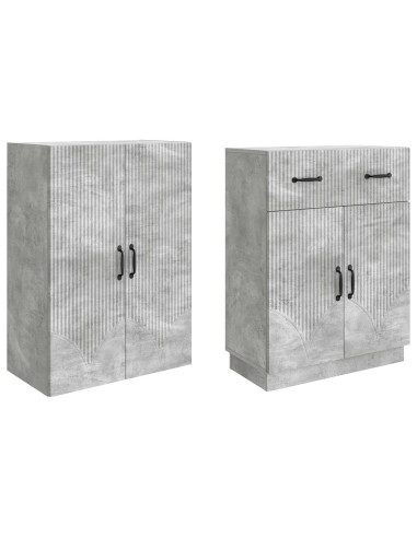 Set di armadi 2 pcs Grigio Cemento Legno ingegnerizzato