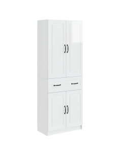 Set di armadi 2 pcs Bianco Lucido Legno ingegnerizzato