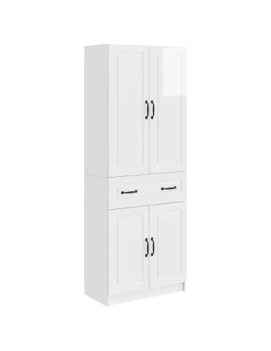 Set di armadi 2 pcs Bianco Lucido Legno ingegnerizzato