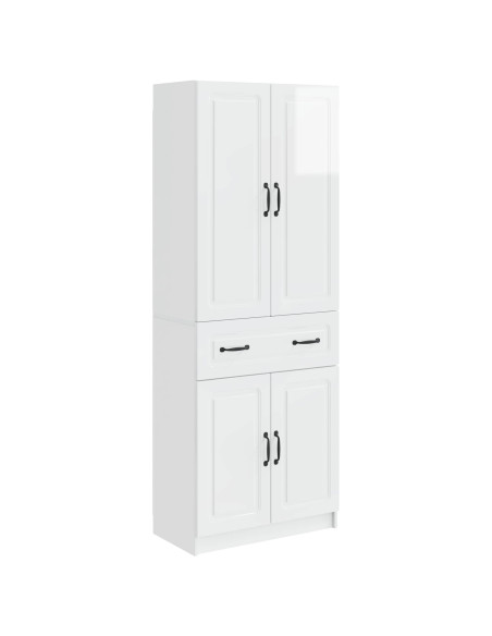 Set di armadi 2 pcs Bianco Lucido Legno ingegnerizzato
