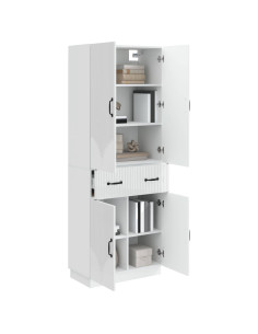 Set di armadi 2 pcs Bianco Lucido Legno ingegnerizzato 2
