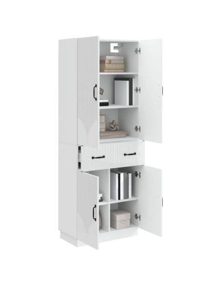 Set di armadi 2 pcs Bianco Lucido Legno ingegnerizzato