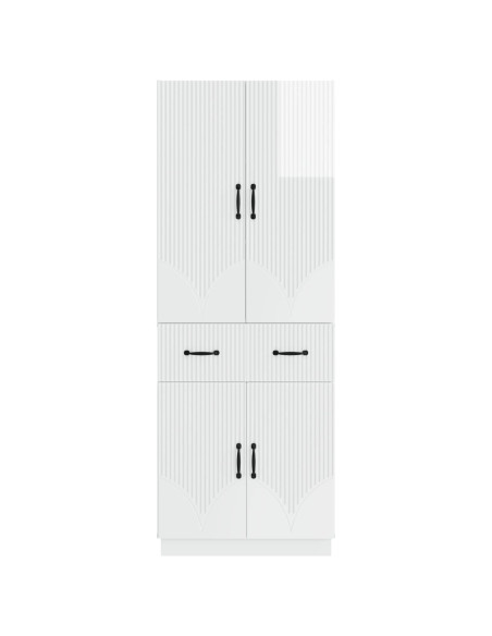 Set di armadi 2 pcs Bianco Lucido Legno ingegnerizzato