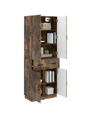 Set di armadi 2 pcs Rovere Fumo Legno ingegnerizzato