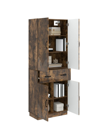 Set di armadi 2 pcs Rovere Fumo Legno ingegnerizzato