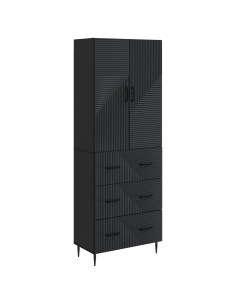 Set di armadi 2 pcs Nero 66 x 34,5 x 90 cm Legno ingegnerizzato