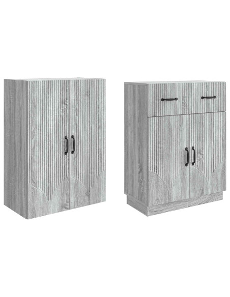 Set di armadi 2 pcs Sonoma grigio Legno ingegnerizzato