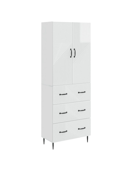 Set di armadi 2 pcs Bianco Lucido 66 x 34,5 x 90 cm