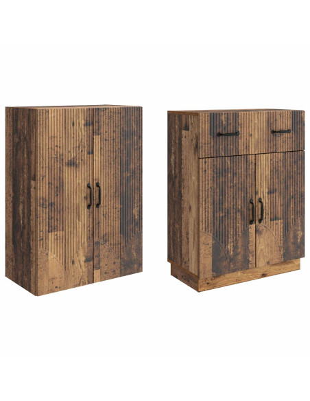 Set di armadi 2 pcs Legno antico Legno ingegnerizzato
