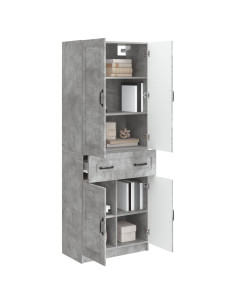 Set di armadi 2 pcs Grigio Cemento Legno ingegnerizzato 2