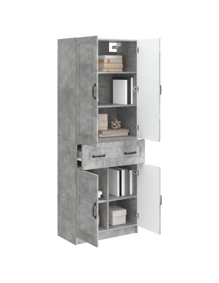 Set di armadi 2 pcs Grigio Cemento Legno ingegnerizzato