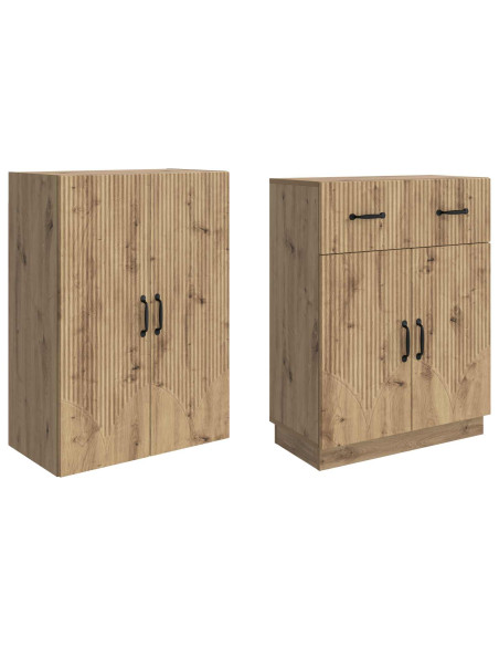 Set di armadi 2 pcs Rovere Artigianale Legno ingegnerizzato