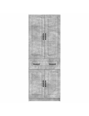 Set di armadi 2 pcs Grigio Cemento Legno ingegnerizzato
