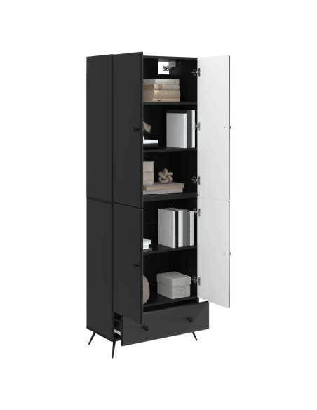 Set di armadi 2 pcs Nero Legno ingegnerizzato