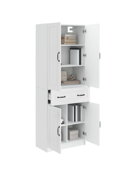 Set di armadi 2 pcs Bianco Lucido Legno ingegnerizzato