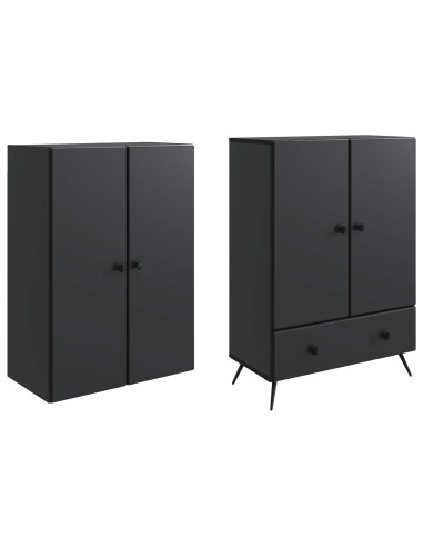 Set di armadi 2 pcs Nero Legno ingegnerizzato