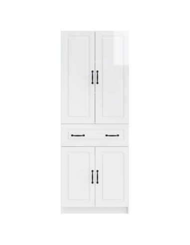 Set di armadi 2 pcs Bianco Lucido Legno ingegnerizzato