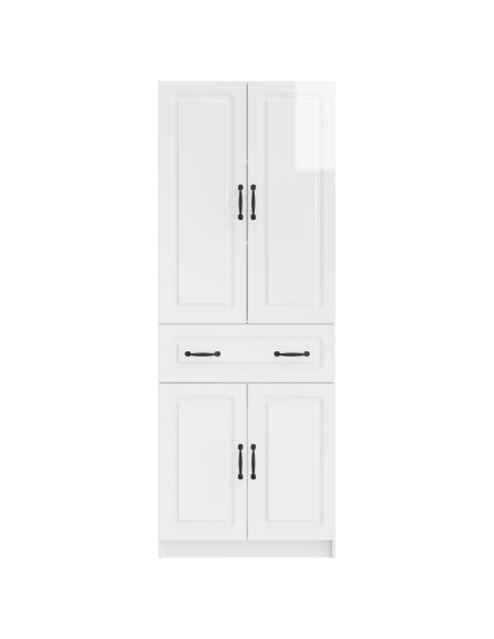 Set di armadi 2 pcs Bianco Lucido Legno ingegnerizzato