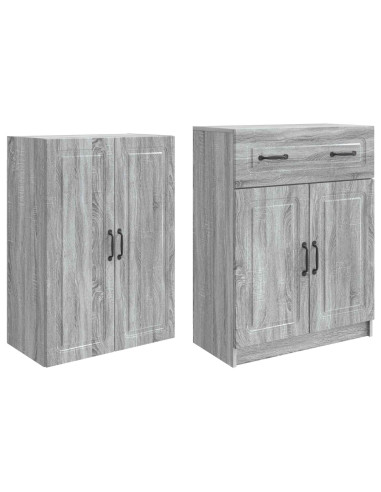 Set di armadi 2 pcs Sonoma grigio Legno ingegnerizzato