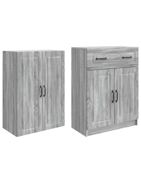 Set di armadi 2 pcs Sonoma grigio Legno ingegnerizzato