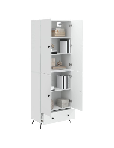 Set di armadi 2 pcs Bianco Lucido Legno ingegnerizzato