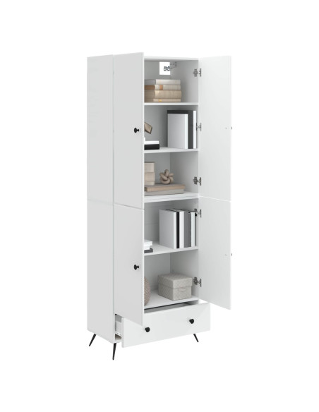 Set di armadi 2 pcs Bianco Lucido Legno ingegnerizzato