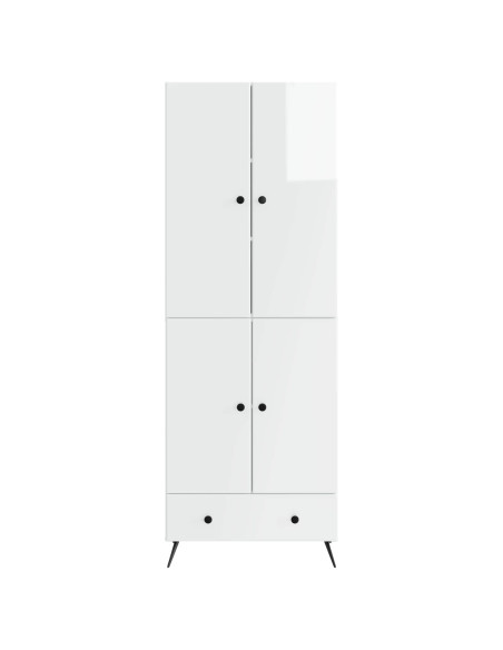 Set di armadi 2 pcs Bianco Lucido Legno ingegnerizzato