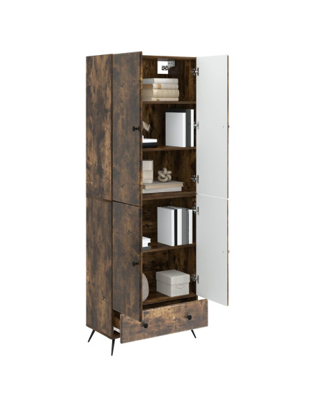 Set di armadi 2 pcs Rovere Fumo Legno ingegnerizzato