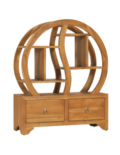 Armadietto con Mensola Yin Yang 68x26x83 cm in Legno di Teak 2
