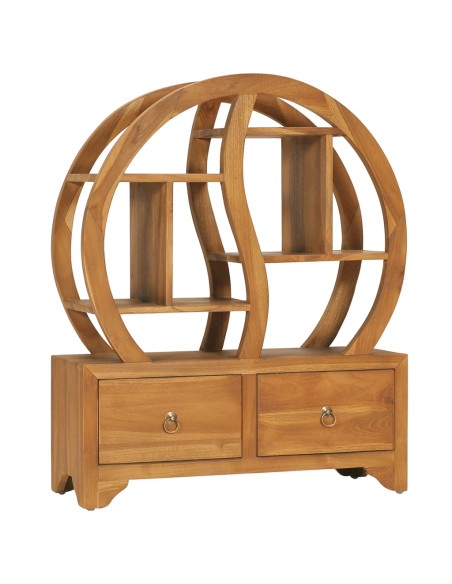 Armadietto con Mensola Yin Yang 68x26x83 cm in Legno di Teak