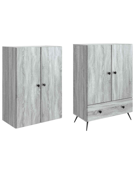Set di armadi 2 pcs Sonoma grigio Legno ingegnerizzato